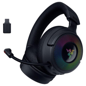 Razer Kraken V4 RGB PS5 uyumlu kablosuz gaming kulaklık, RGB aydınlatmalı, konforlu tasarım ve yüksek ses kalitesi ile oyun deneyimini artırır.