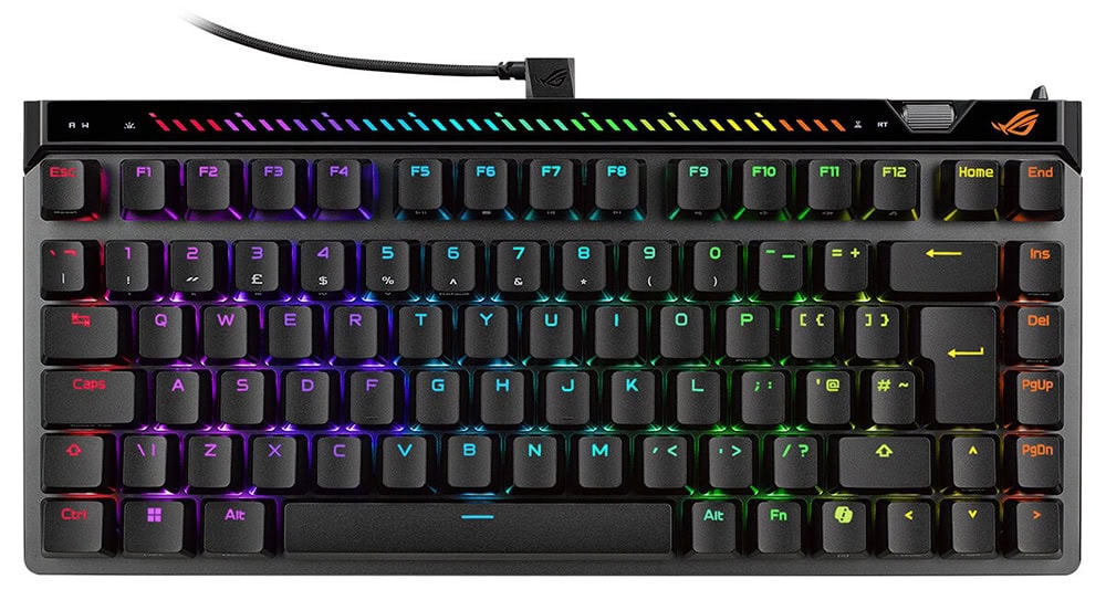 M705 ROG FALCHION ACE 75HE/BK/V2/UK/PBT ASUS ROG Falchion Ace 75 HE ROG HFX V2 Manyetik Switch 8K Hz Hotswap RGB Türkçe Gaming Klavye-H1
