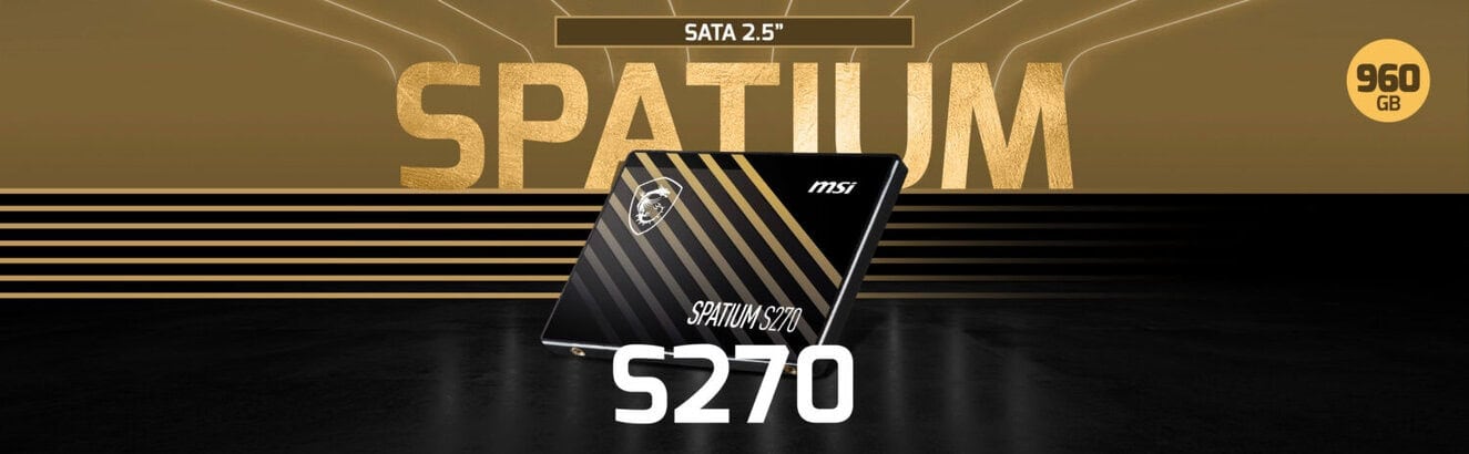 MSI SPATIUM S270 SATA 2.5 960GB Okuma 500MB – Yazma 450MB SATA SSD h1