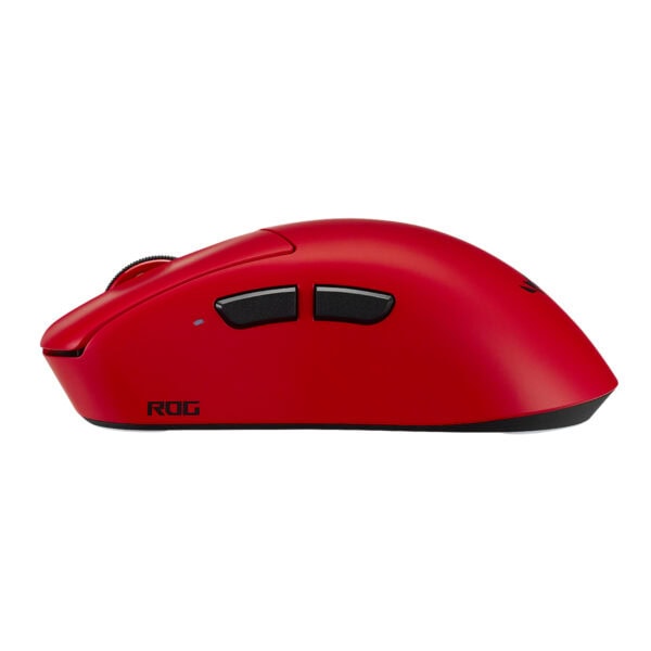 Kırmızı ASUS ROG Gladius IV Ace kablosuz oyun faresi, ergonomik tasarım ve yüksek hassasiyetli sensör ile oyun performansını artırır.
