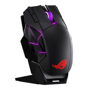 ASUS ROG Spatha X 65K Aimpoint Pro Sensörlü Kablosuz Gaming Mouse, RGB aydınlatmalı, ergonomik tasarım, yüksek hassasiyetli sensör, oyuncular için ideal.