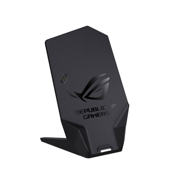 ASUS ROG Spatha X kablosuz oyun faresi şarj standı, şık ve ergonomik tasarımıyla oyunculara yüksek performans sağlar.