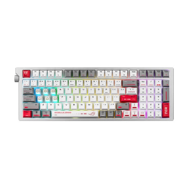 ASUS ROG Strix Morph 96 kablosuz RGB mekanik oyun klavyesi, renkli aydınlatma ve hotswap switch özellikleriyle öne çıkar.