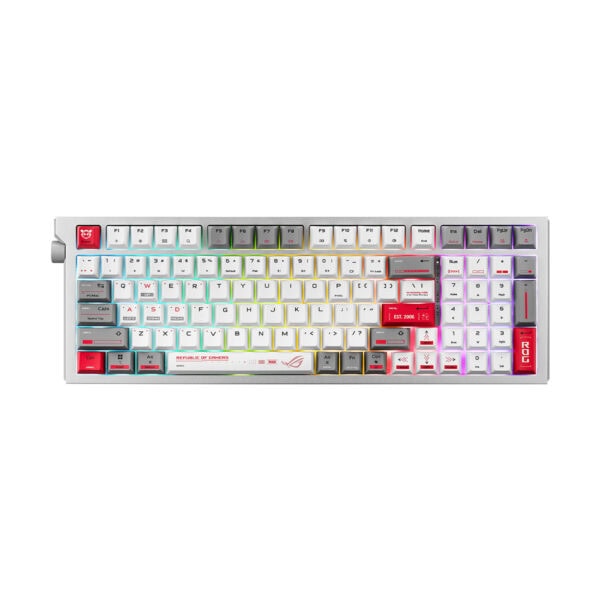 ASUS ROG Strix Morph 96 kablosuz RGB mekanik oyun klavyesi, renkli aydınlatma ve hotswap switch özellikleriyle öne çıkar.