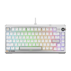ASUS TUF Gaming K4 Beyaz manyetik switch RGB gaming klavye, 8K Hz Hall Effect, hotswap özellikleriyle dikkat çekiyor.