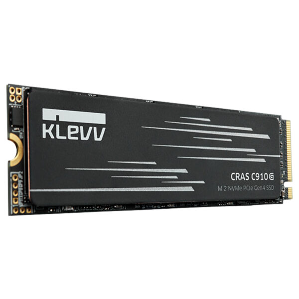 KLEVV CRAS 910G 1TB NVMe PCIe Gen4 x4 SSD, yüksek performanslı M.2 SSD, hızlı okuma ve yazma hızlarıyla bilgisayar performansını artırır.