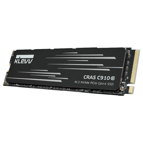 KLEVV CRAS 910G 1TB NVMe PCIe Gen4 x4 SSD, yüksek performanslı M.2 SSD, hızlı okuma ve yazma hızlarıyla bilgisayar performansını artırır.
