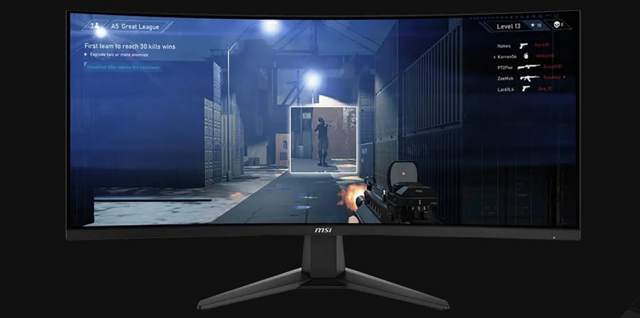 MSI MAG 346CQDF E20 34 inç 400Hz HD ve UWQHD Dual-Mode kavisli gaming monitör, FreeSync Premium ve 0.5ms tepki süresi ile yüksek performans.