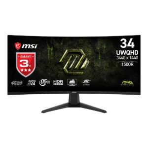 MSI MAG 346CQDF E20 34 inç 400Hz HD - 200Hz UWQHD Dual-Mode 0.5ms FreeSync Premium Rapid VA Kavisli Oyun Monitörü.