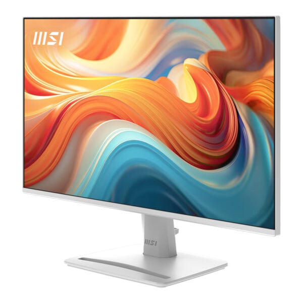 MSI PRO MP243W 23.8 inç Full HD IPS monitör, beyaz renkli, 144Hz yenileme hızı ve 1ms tepki süresi ile yüksek performanslı ekran.