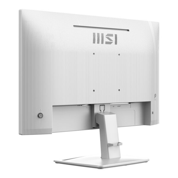 MSI PRO MP243W 23.8 inç Full HD IPS monitör, beyaz renkli, 144Hz yenileme hızı ve 1ms tepki süresi ile yüksek performans sağlar.