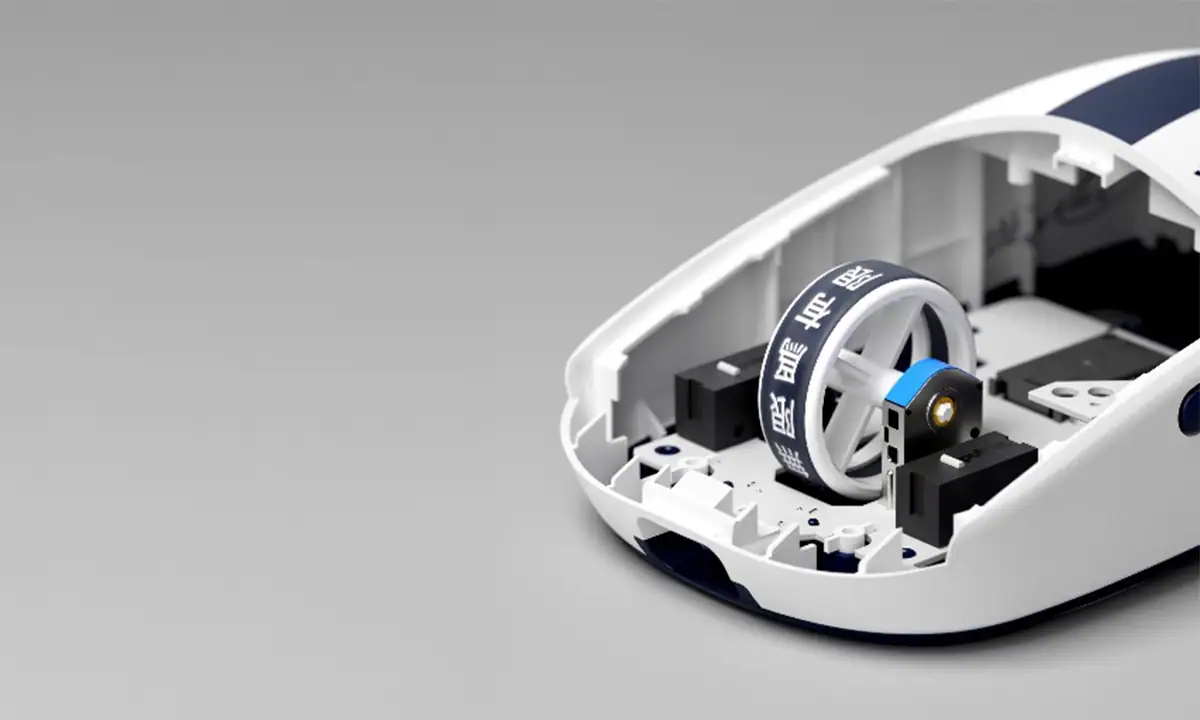 Pulsar X2 Crazylight 85th Edition kablosuz gaming mouse'un iç yapısı ve sensör bölümü detaylı şekilde gösteriliyor.