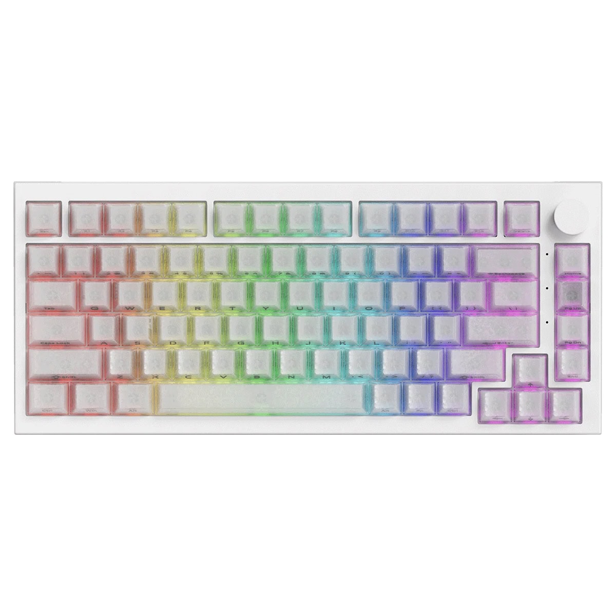 Akko 5075 V5 He Glassy Carbon Fiber White U Hakutaku Manyetik Switch 8k Hz Hall Effect Hotswap Argb Ingilizce Gaming Klavye Fc1