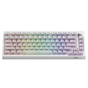 Akko 5075 V5 He Glassy Carbon Fiber White U Hakutaku Manyetik Switch 8k Hz Hall Effect Hotswap Argb Ingilizce Gaming Klavye Fc2