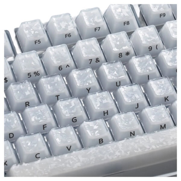 Akko Glassy Carbon Fiber White Cherry Double Shot Pcabs 126 Adet Keycap Set Fc3